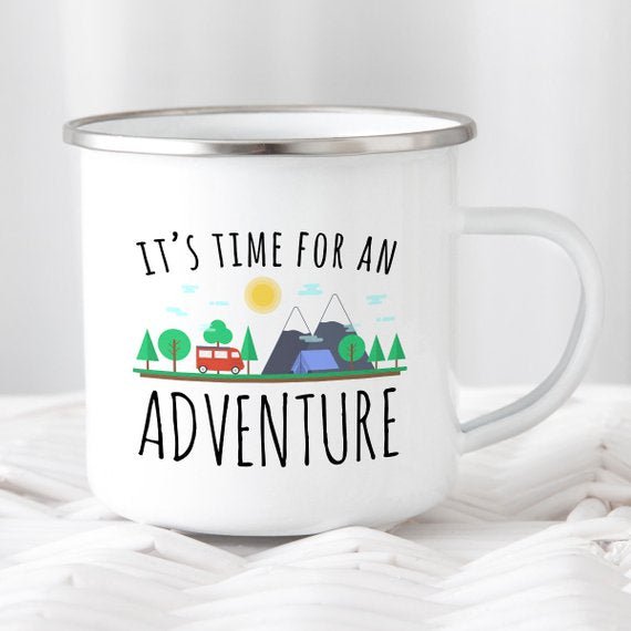 Adventure Mug Enamel Mug Wanderlust Camping Mug - Kind Designs