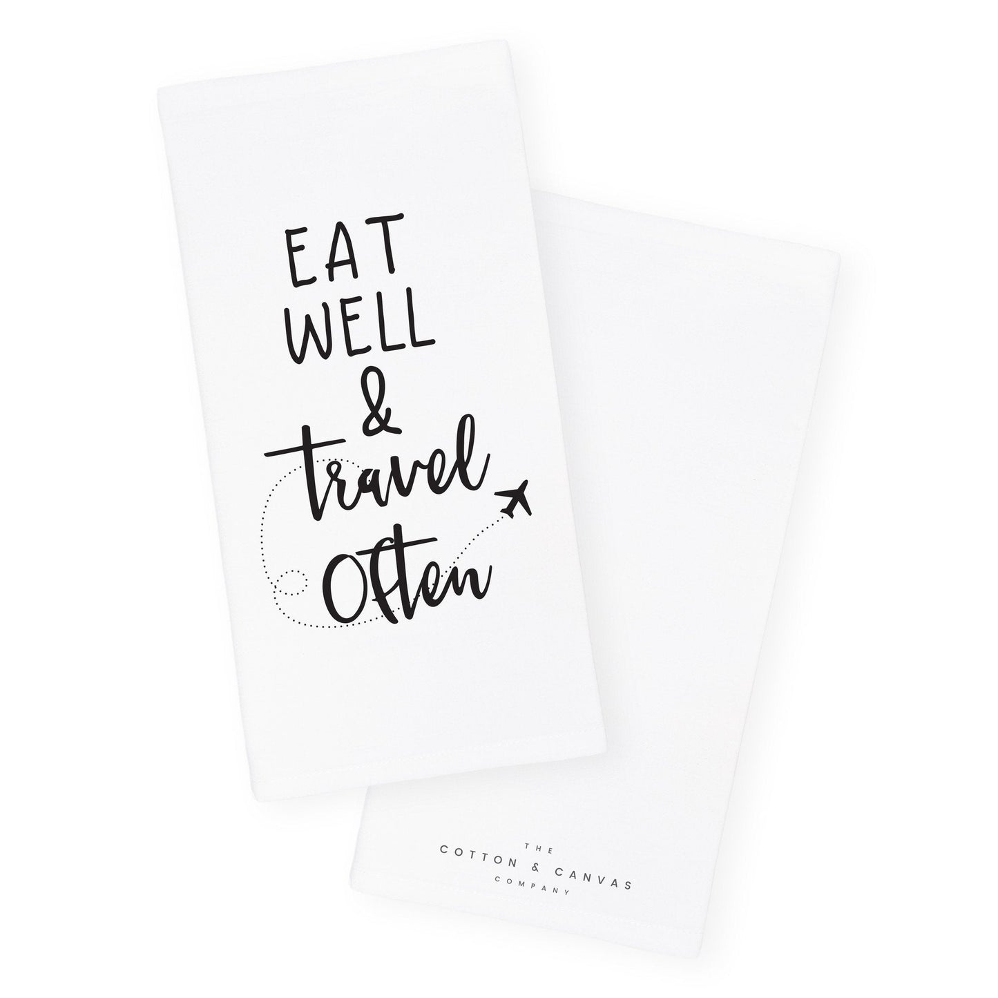 Eat Well Travel Often Kitchen Tea Towel - Kind Designs