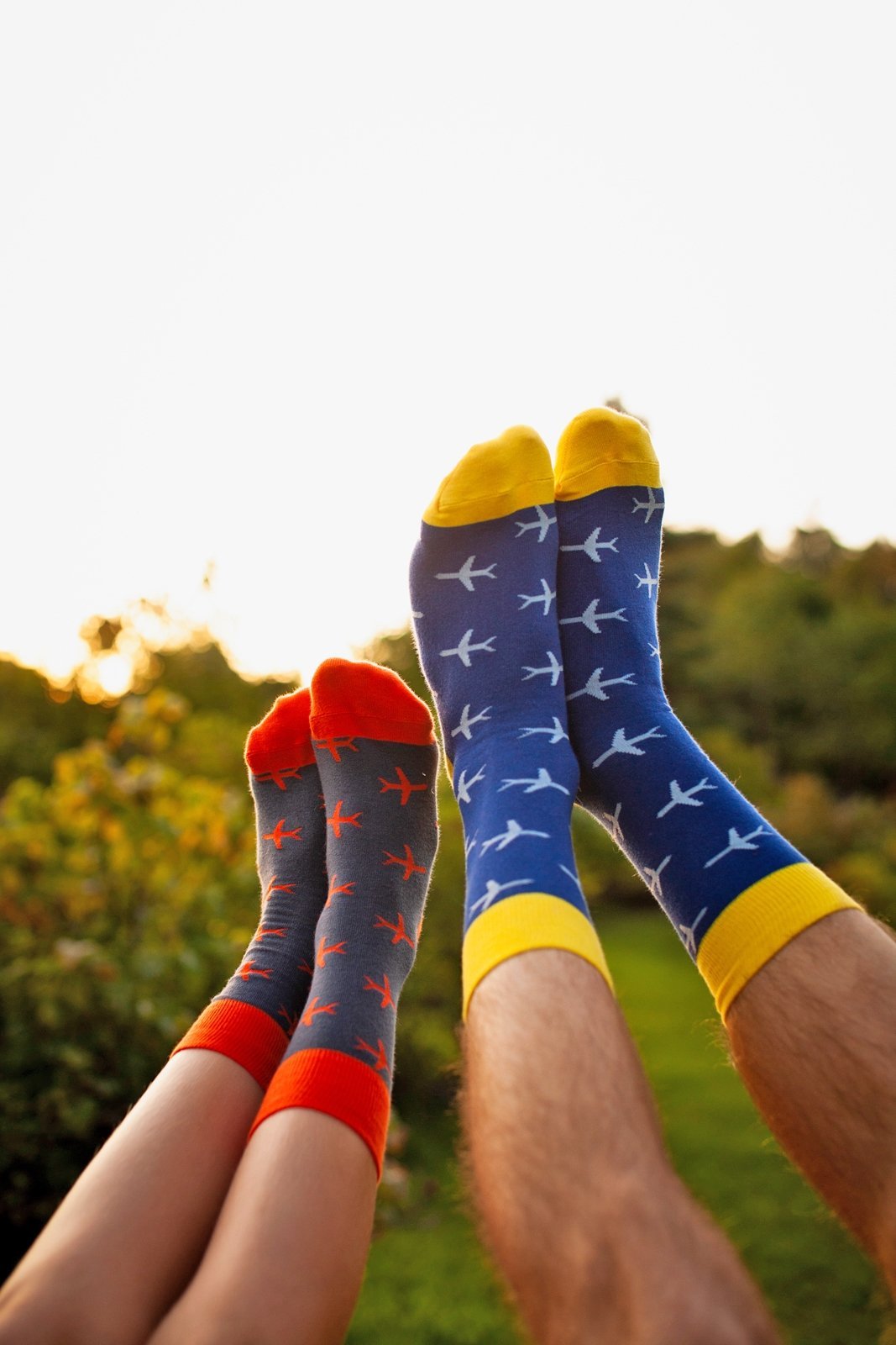 FLIGHT blue cotton socks for men and women - Kind Designs