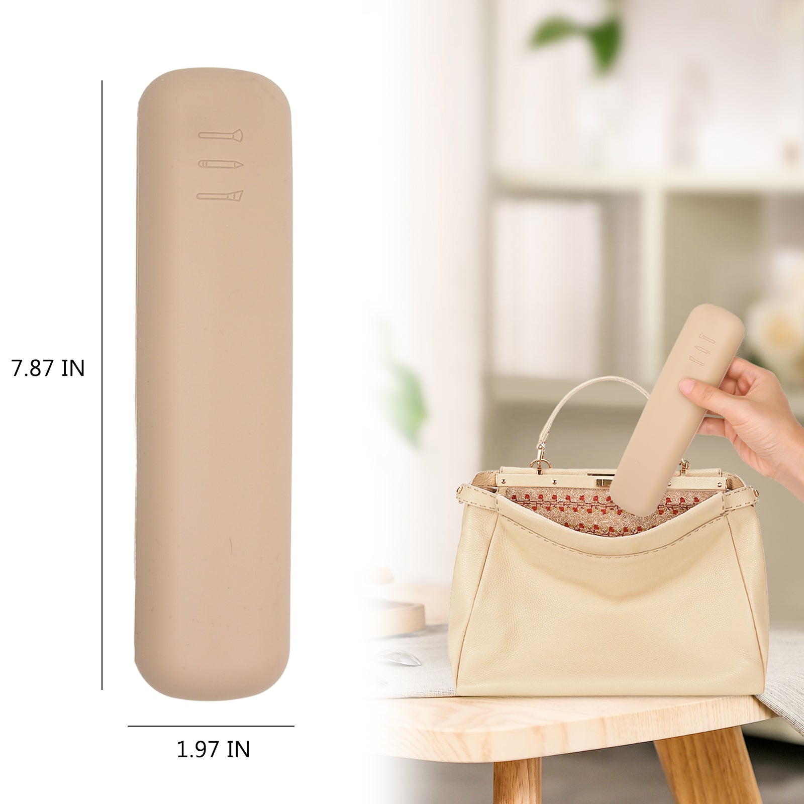 Portable Silicone Travel Makeup Cosmetic Brush Holder Organizer Bag - Kind Designs