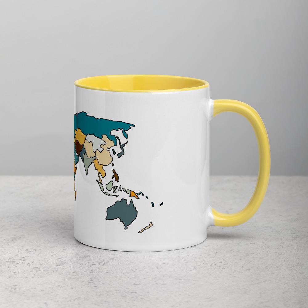 World Map Mug with Color Inside - Kind Designs